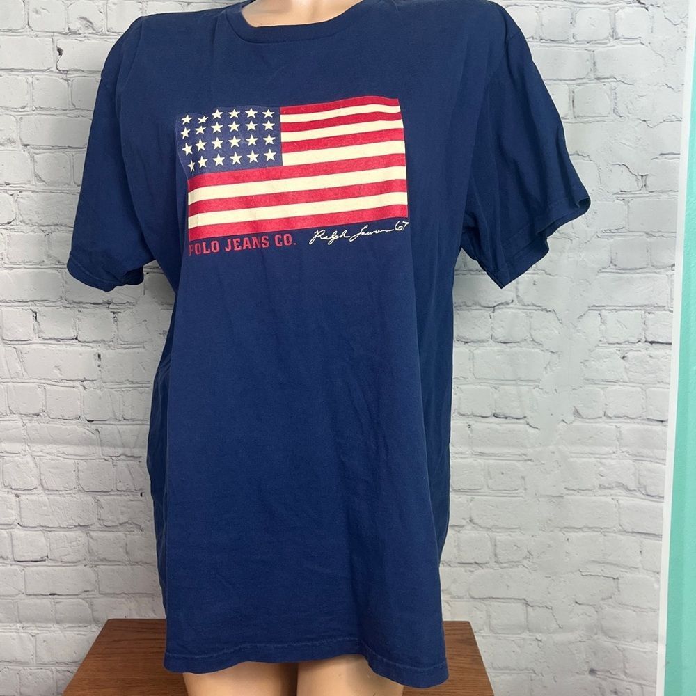 Ralph Lauren 67 Polo Jeans Flag graphic Tee sz L
